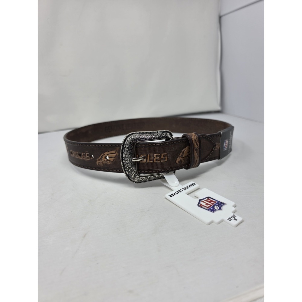 Philadelphia eagles NFL genuine leather western belt buckle belt Sz  30-32